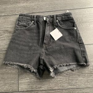 Highrise Zara Black Jean Shorts bottoms distressed